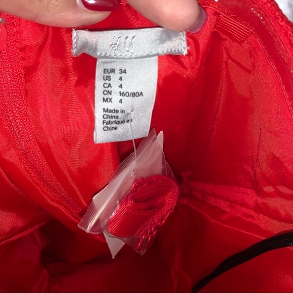 H&M Red Strapless Dress NWT - Picture 6 of 7